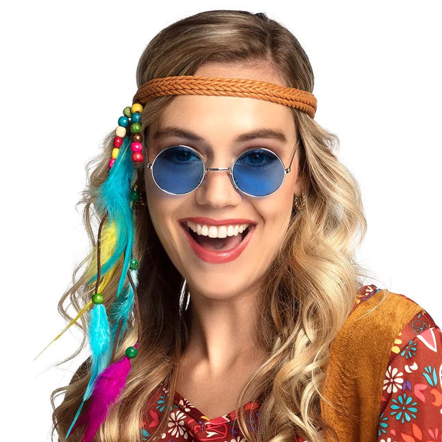 Feestbazaar Hippiebril blauw
