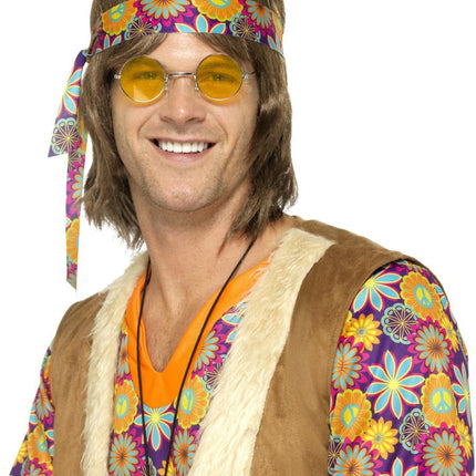 Feestbazaar Hippiebril geel