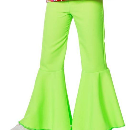 Feestbazaar Hippiebroek bi-stretch kind neon groen