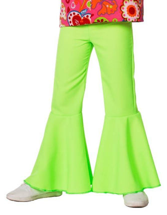 Feestbazaar Hippiebroek bi-stretch kind neon groen
