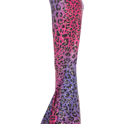 Feestbazaar Hippiebroek Kind Panter Sparkle paars/roze