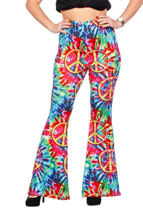 Feestbazaar Hippiebroek Peace Tie-Dye Dames