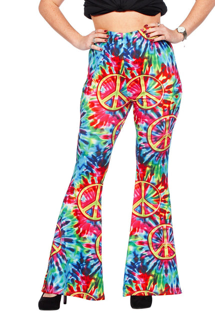 Feestbazaar Hippiebroek Peace Tie-Dye Dames