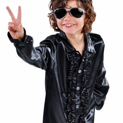 Feestbazaar Hippie/Disco blouse kind zwart