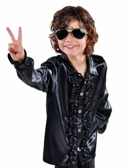 Feestbazaar Hippie/Disco blouse kind zwart