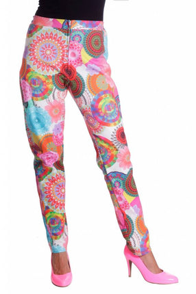 Feestbazaar Hippy flower power broek dames
