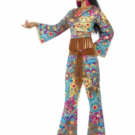 Feestbazaar Hippy flower power kostuum vrouw