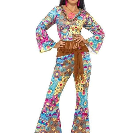Feestbazaar Hippy flower power kostuum vrouw