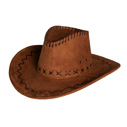 Feestbazaar Hoed Cowboy Elroy bruin lederlook