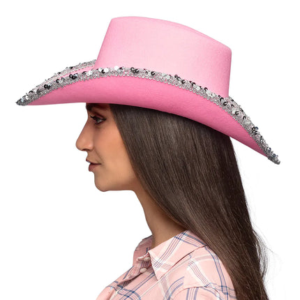 Feestbazaar Hoed Cowboy Girls Party Roze