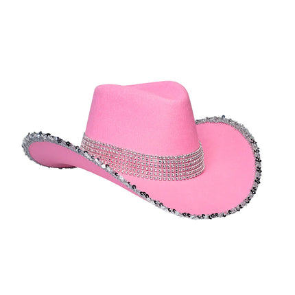 Feestbazaar Hoed Cowboy Girls Party Roze