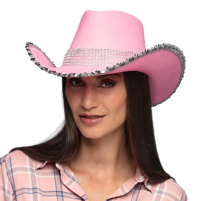 Feestbazaar Hoed Cowboy Girls Party Roze