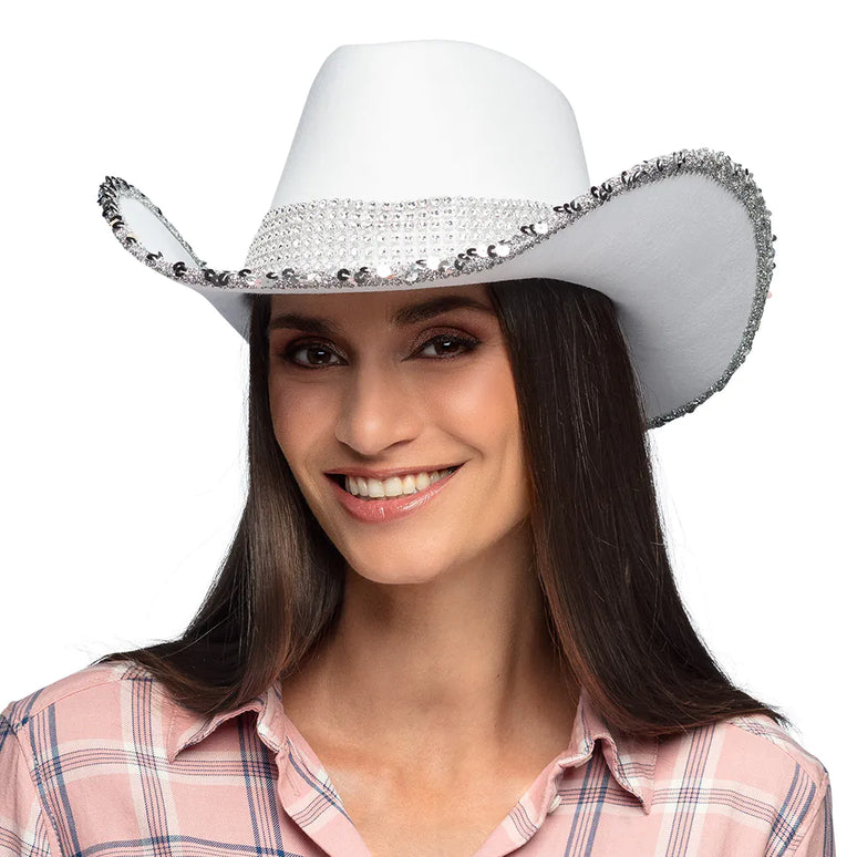 Feestbazaar Hoed Cowboy Girls Party Wit