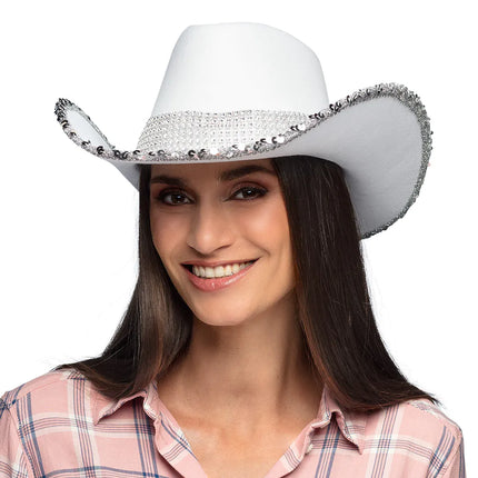 Feestbazaar Hoed Cowboy Girls Party Wit
