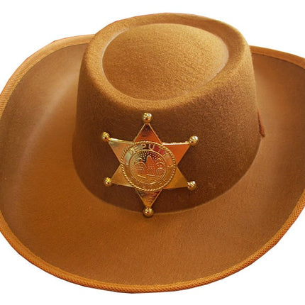 Feestbazaar Hoed Cowboy kind bruin 52 cm