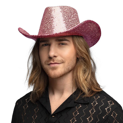 Feestbazaar Hoed cowboy Rodeo party lichtroze