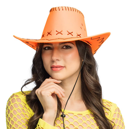 Feestbazaar Hoed cowboy Savanne neonoranje