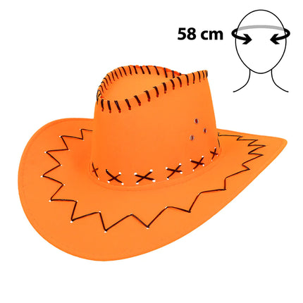 Feestbazaar Hoed cowboy Savanne neonoranje