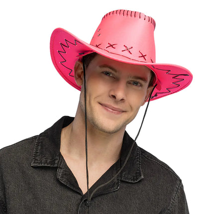 Feestbazaar Hoed cowboy Savanne neonroze