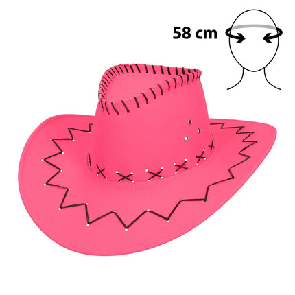 Feestbazaar Hoed cowboy Savanne neonroze