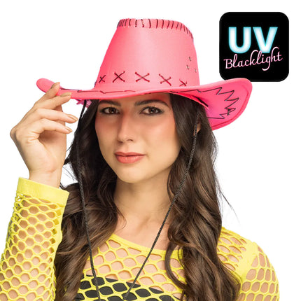 Feestbazaar Hoed cowboy Savanne neonroze