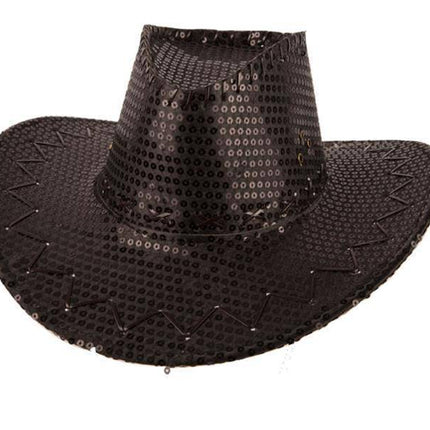 Feestbazaar Hoed Cowboy Sequin Zwart