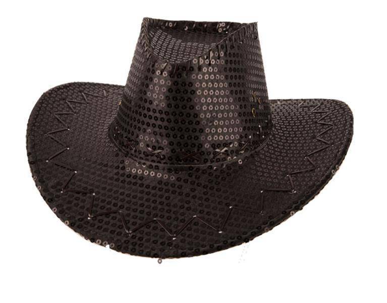 Feestbazaar Hoed Cowboy Sequin Zwart