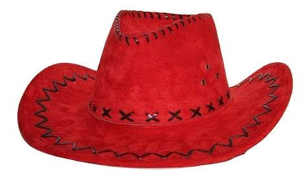 Feestbazaar Hoed Cowboy suede rood