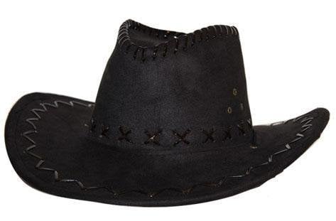 Feestbazaar Hoed cowboy suede zwart