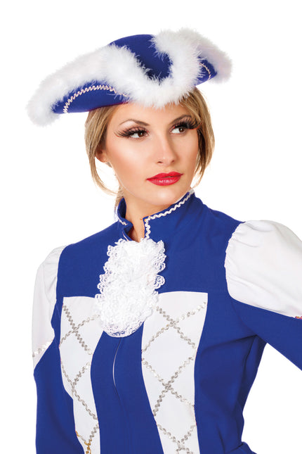 Feestbazaar Hoed dansmarietje blauw volwassenen