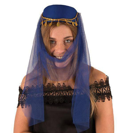 Feestbazaar Hoed harem dame blauw