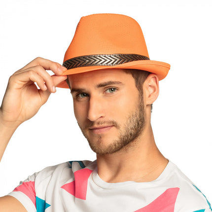 Feestbazaar Hoed neon oranje