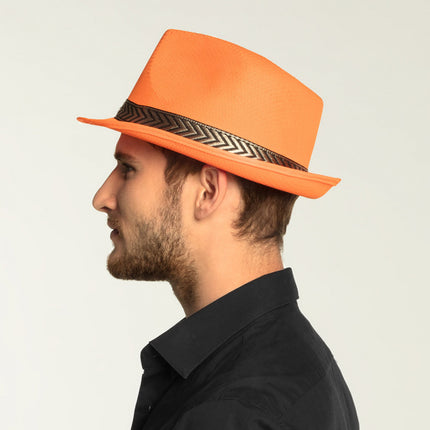 Feestbazaar Hoed neon oranje