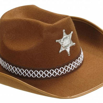 Feestbazaar Hoed Sheriff bruin