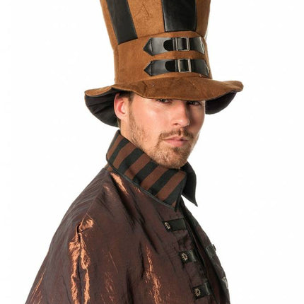 Feestbazaar Hoed steampunk XL bruin/zwart