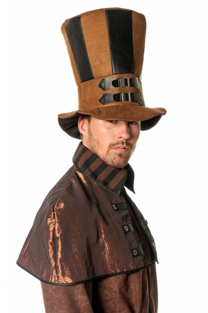 Feestbazaar Hoed steampunk XL bruin/zwart