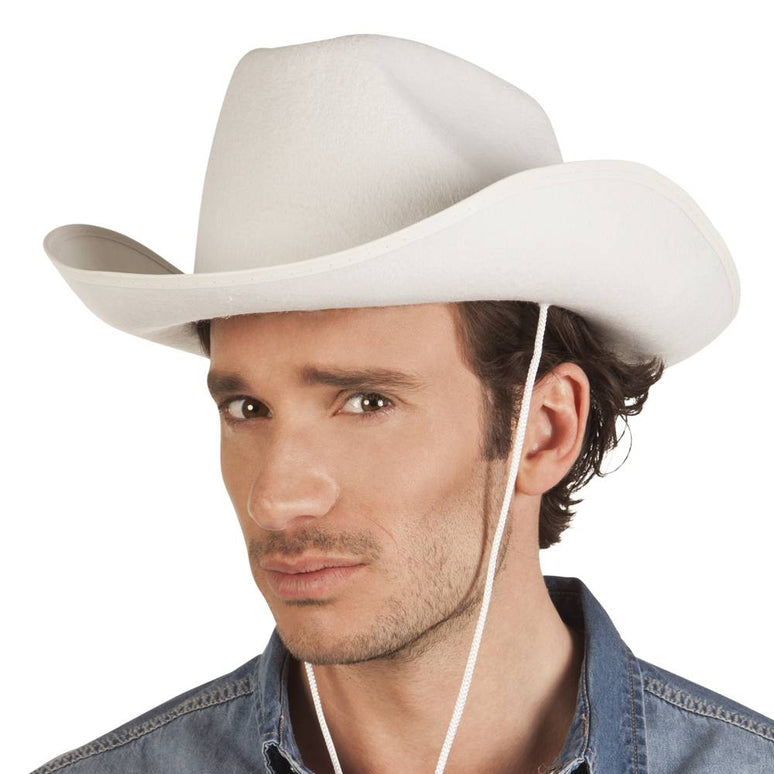 Feestbazaar Hoed vilt Cowboy wit