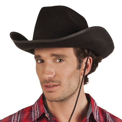 Feestbazaar Hoed vilt Cowboy zwart