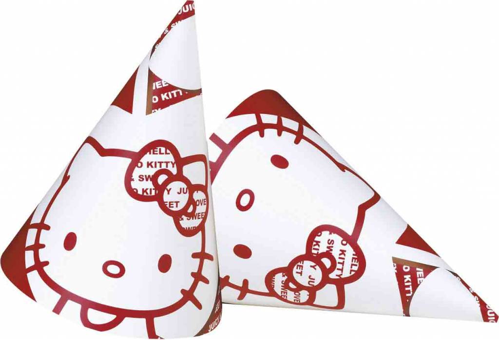 Feestbazaar Hoedjes Hello Kitty Apple 6 stuks