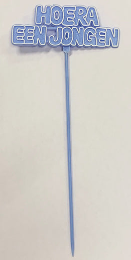 Feestbazaar Hoera een Jongen Taartprikkers 24cm (2st)