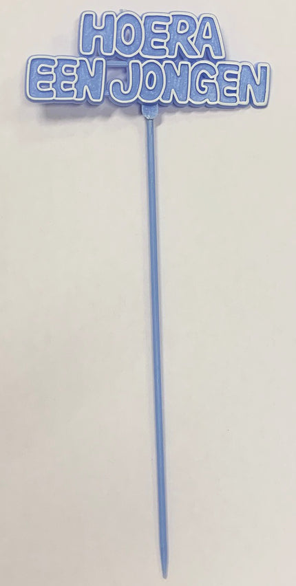 Feestbazaar Hoera een Jongen Taartprikkers 24cm (2st)