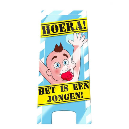 Feestbazaar Hoera het is een jongen waarschuwingsbord