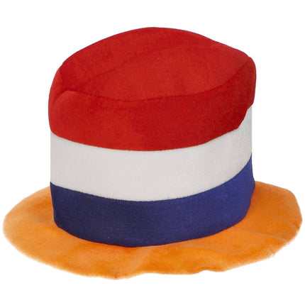 Feestbazaar Hoge Hoed Gestreept Rood-Wit-Blauw-Oranje
