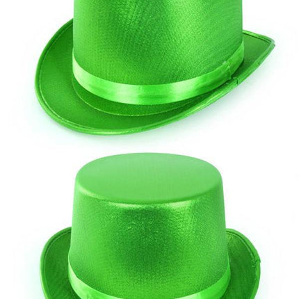 Feestbazaar Hoge hoed metallic groen