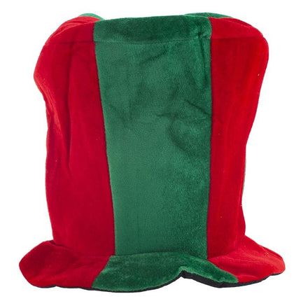 Feestbazaar Hoge Hoed Rood/Groen Fluweel