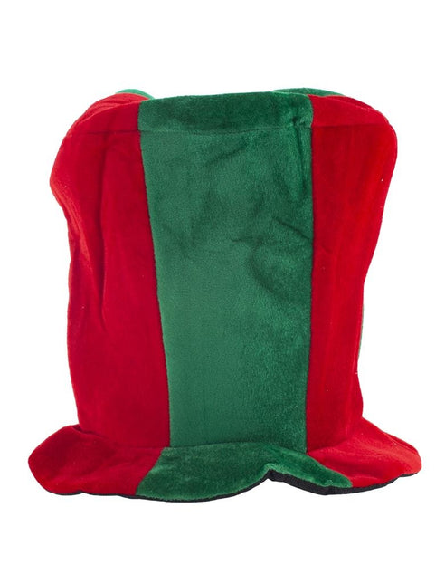 Feestbazaar Hoge Hoed Rood/Groen Fluweel