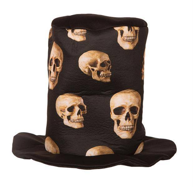 Feestbazaar Hoge hoed skulls Halloween