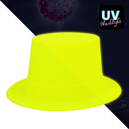 Feestbazaar Hoge Hoed Topper Neongeel