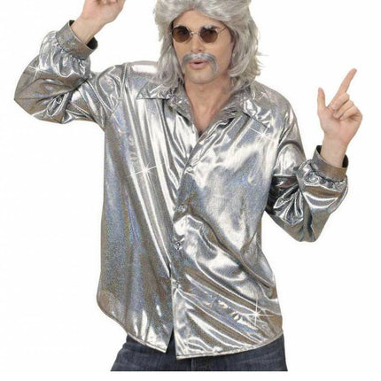 Feestbazaar Holografische blouse zilver