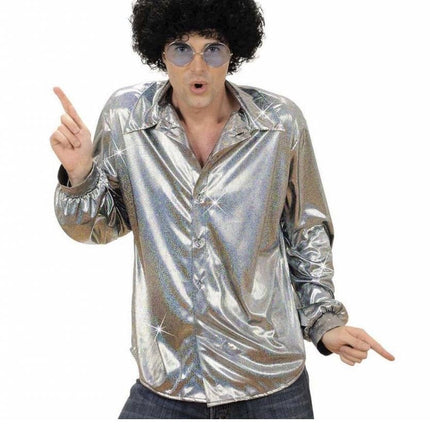 Feestbazaar Holografische blouse zilver